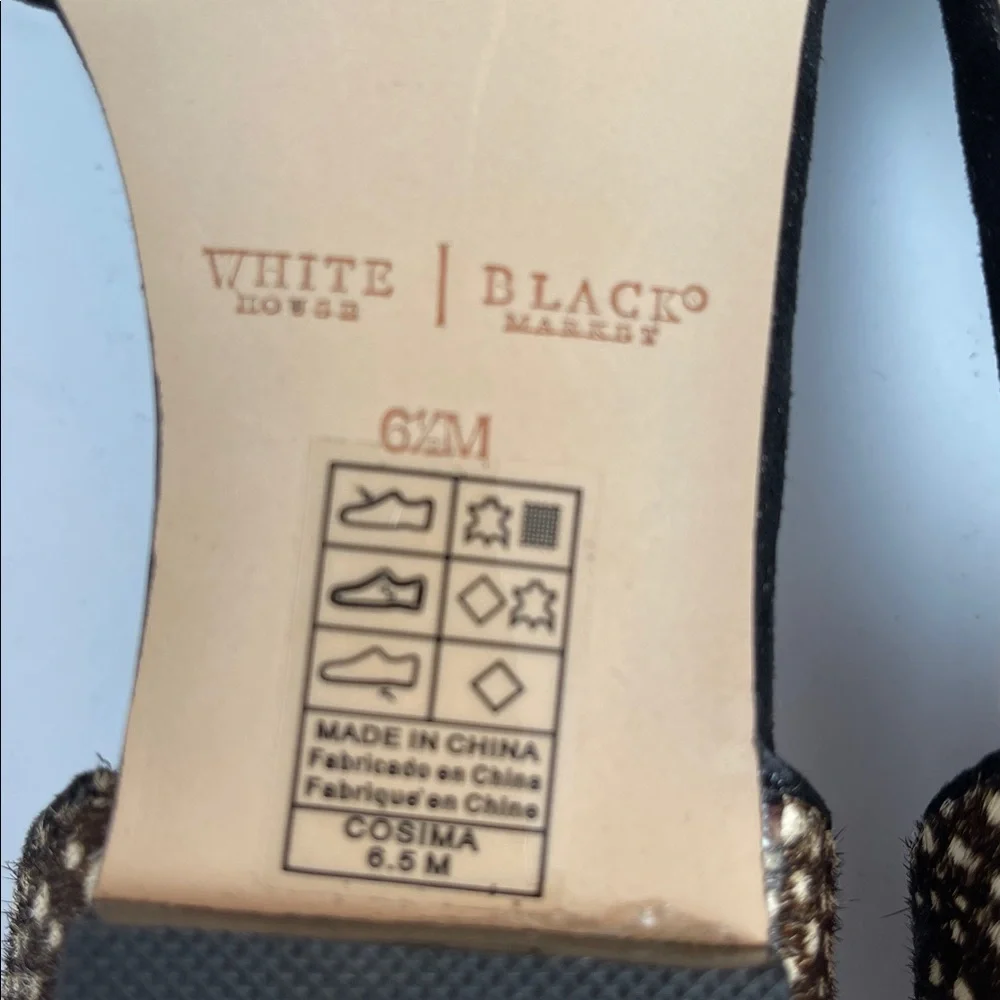 WHBM CALF HAIR SPOTTED POINTED TOE FLATS